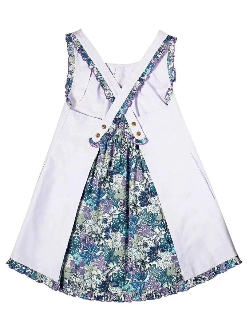 Robe Cérémonie Lilas Fleurie Bleu Fille   ANAIS - La Faute à Voltaire - Mauve