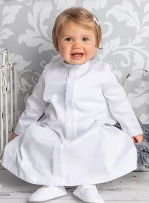 Robe de baptême bébé fille manches longues Ellie