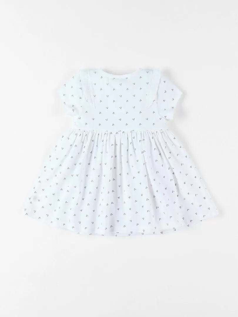 Robe imprimé fleuri en jersey, Noukie's - Blanc