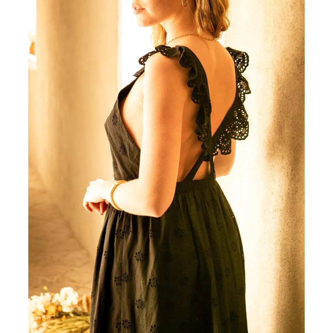 ROBE LONGUE noir en coton | 3 Suisses