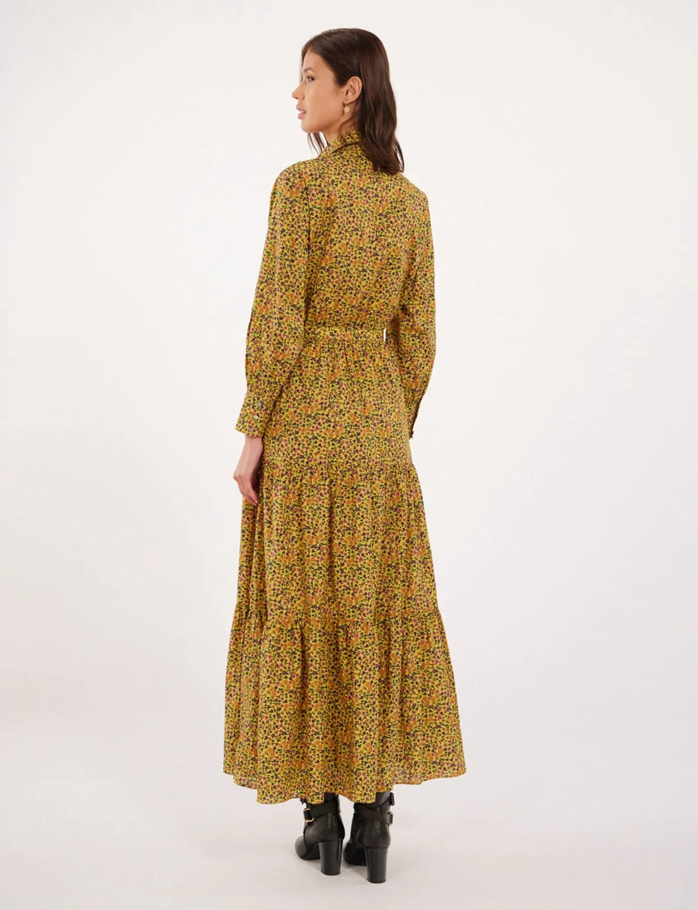 Robe Léna jaune à fleurs