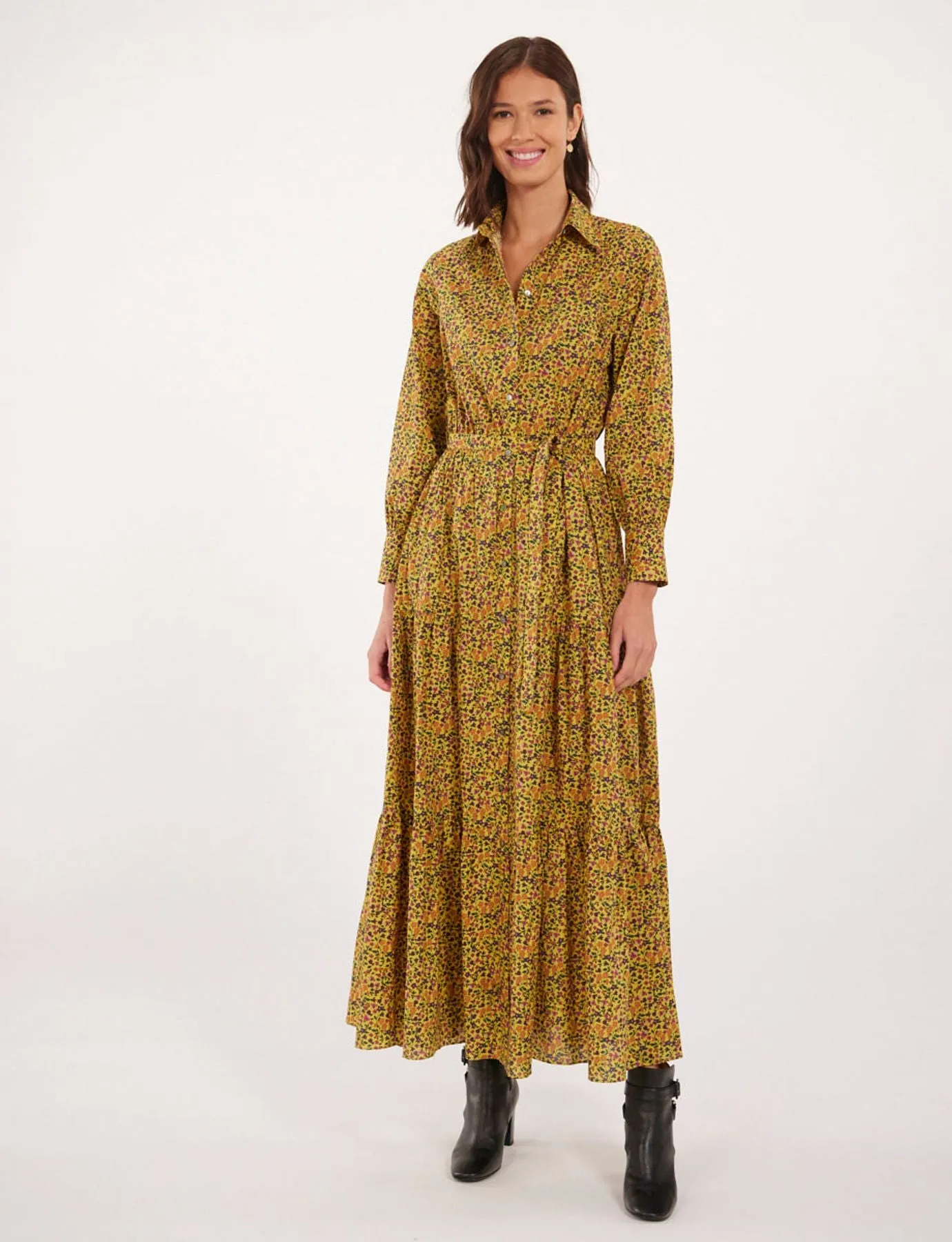 Robe Léna jaune à fleurs