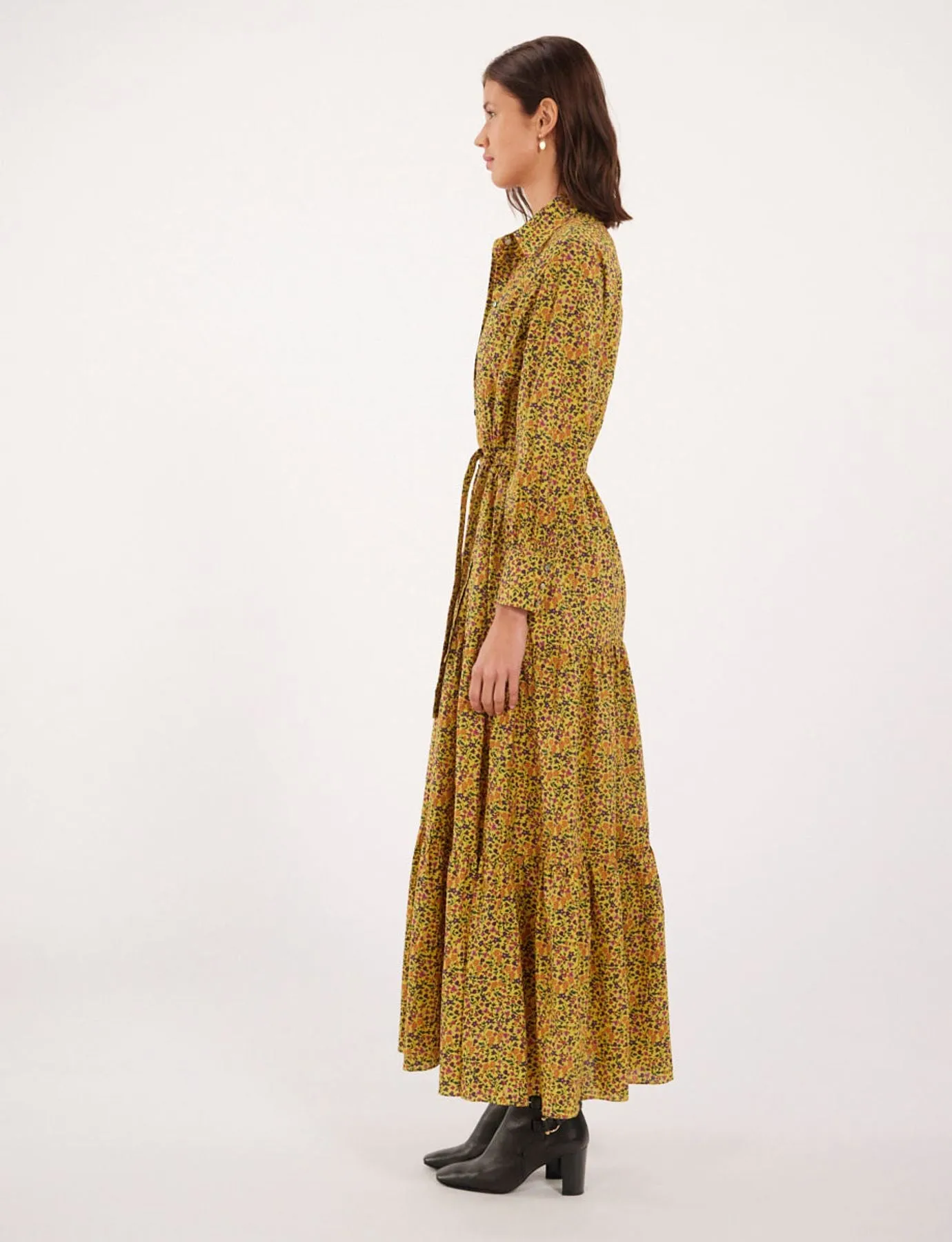 Robe Léna jaune à fleurs