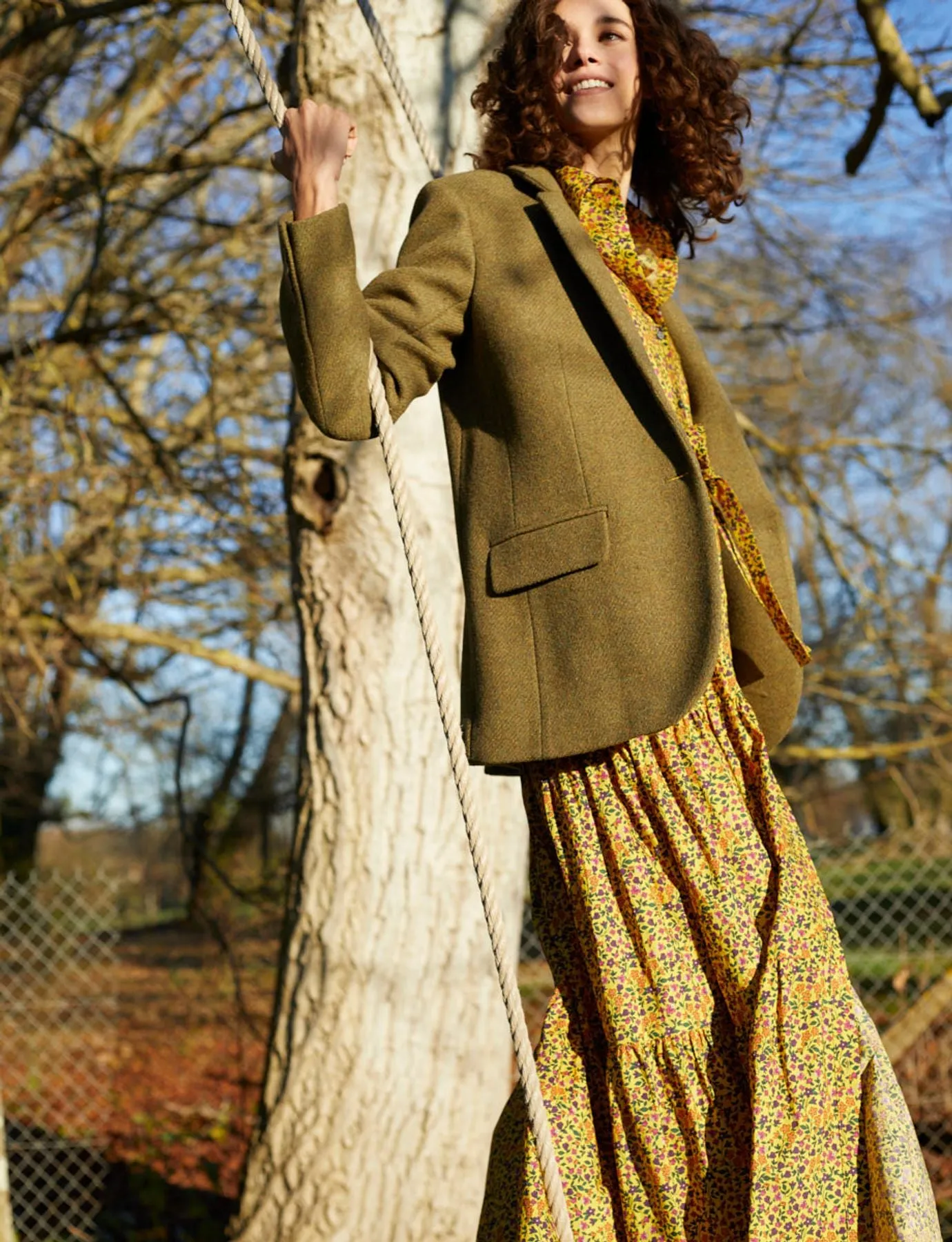 Robe Léna jaune à fleurs