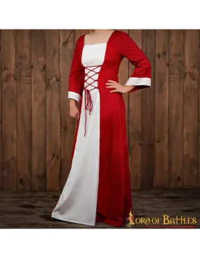 Robe Médiévale Princesse en Coton - Rouge et Blanc ⚔️ Boutique Épées