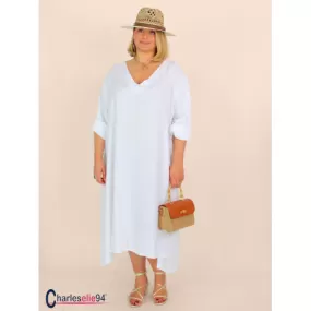 Robe oversize unie été BRENTA blanche