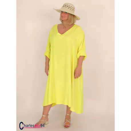 Robe oversize unie été BRENTA jaune