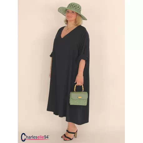 Robe oversize unie été BRENTA noire