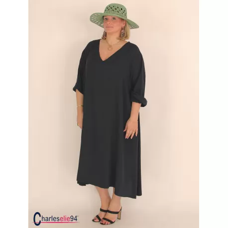 Robe oversize unie été BRENTA noire