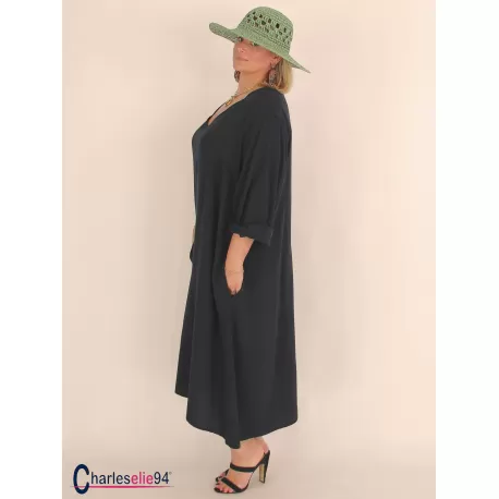 Robe oversize unie été BRENTA noire