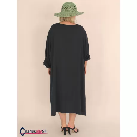 Robe oversize unie été BRENTA noire