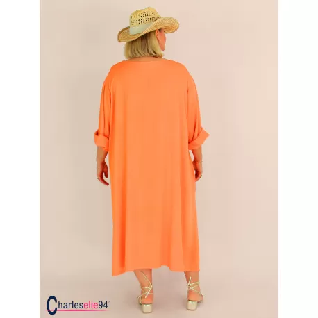 Robe oversize unie été BRENTA orange