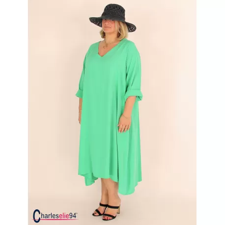 Robe oversize unie été BRENTA vert