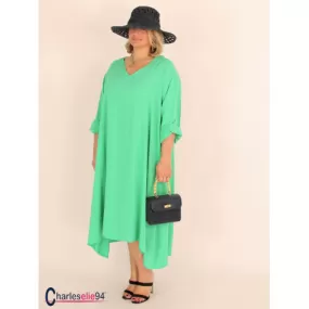 Robe oversize unie été BRENTA vert