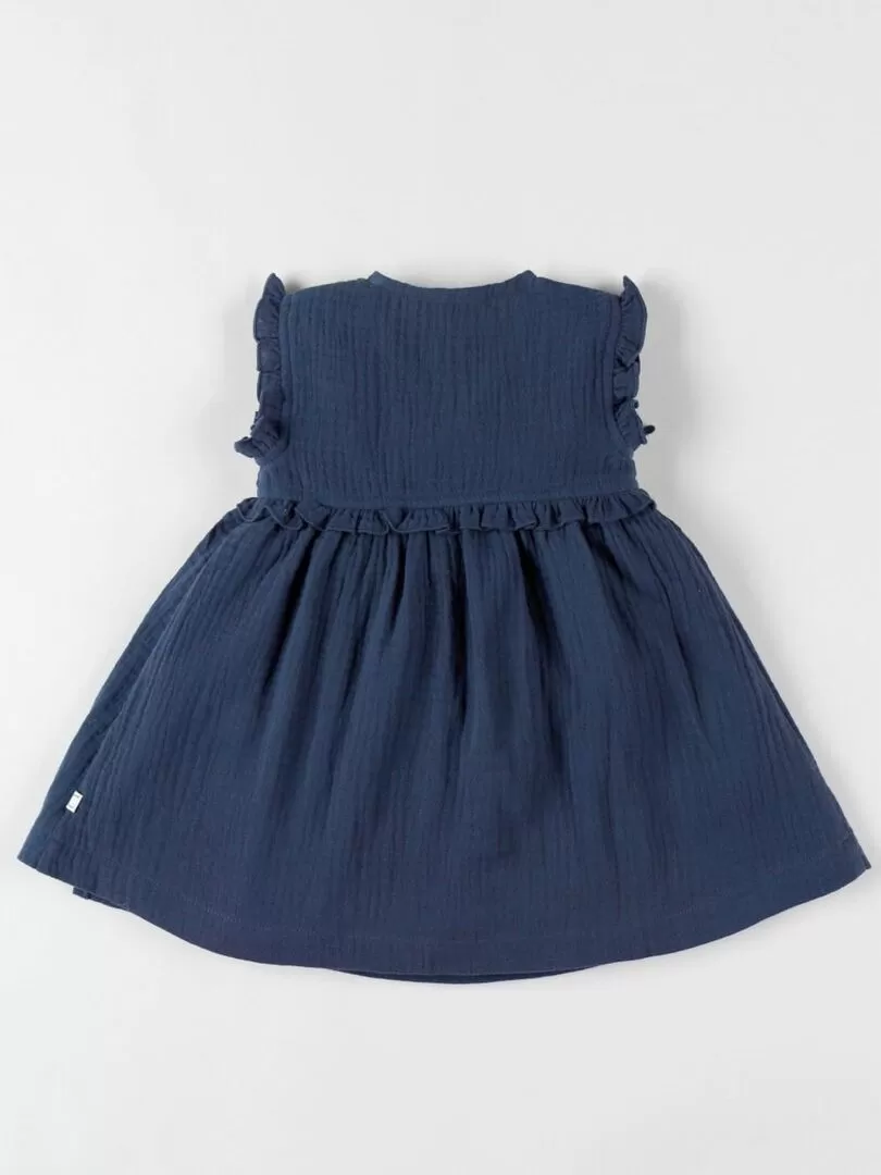 Robe portefeuille en mousseline de coton Noukie's - Bleu