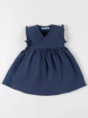 Robe portefeuille en mousseline de coton Noukie's - Bleu