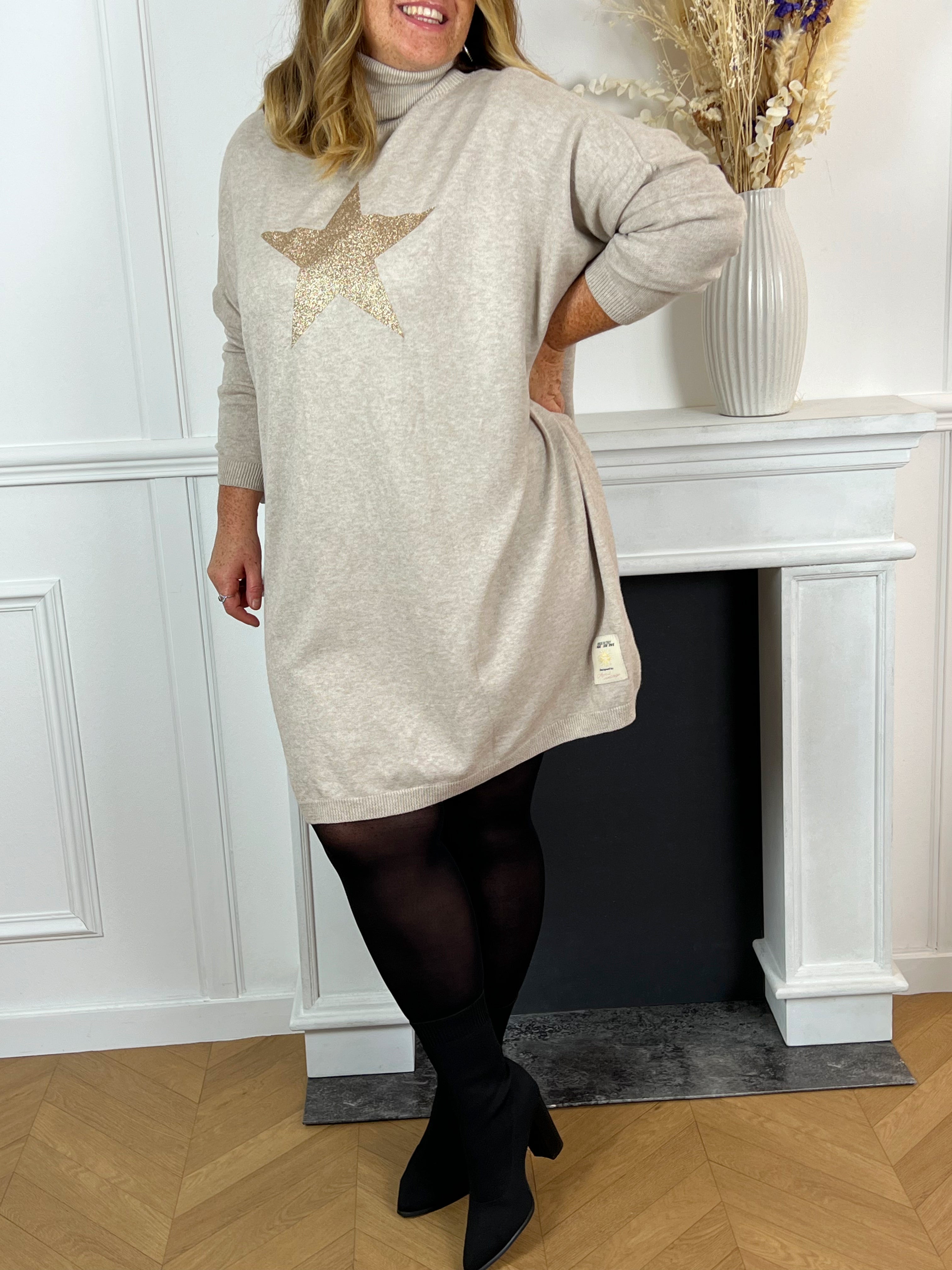 Robe pull beige : Anouk