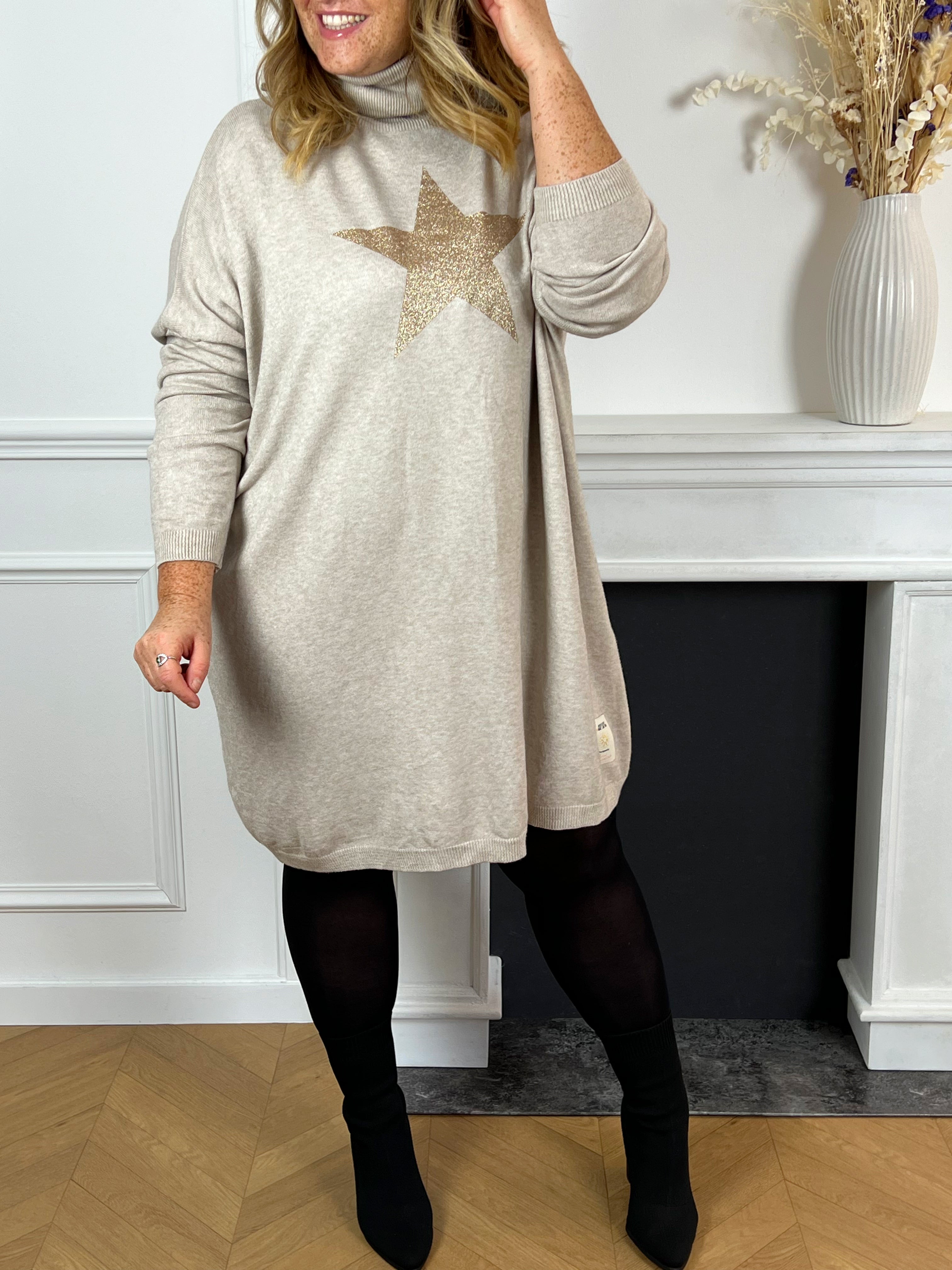 Robe pull beige : Anouk