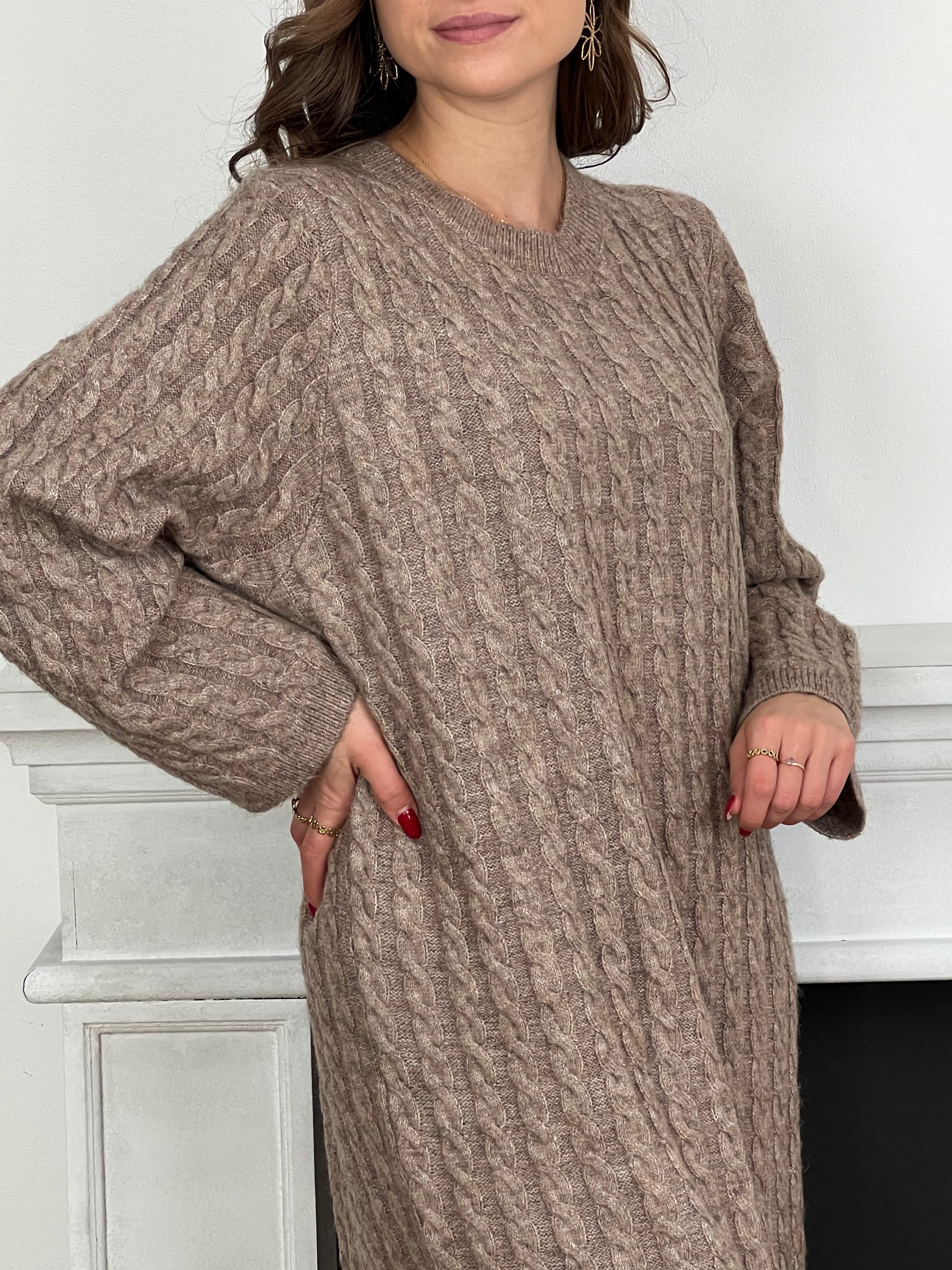 Robe pull taupe : Erika