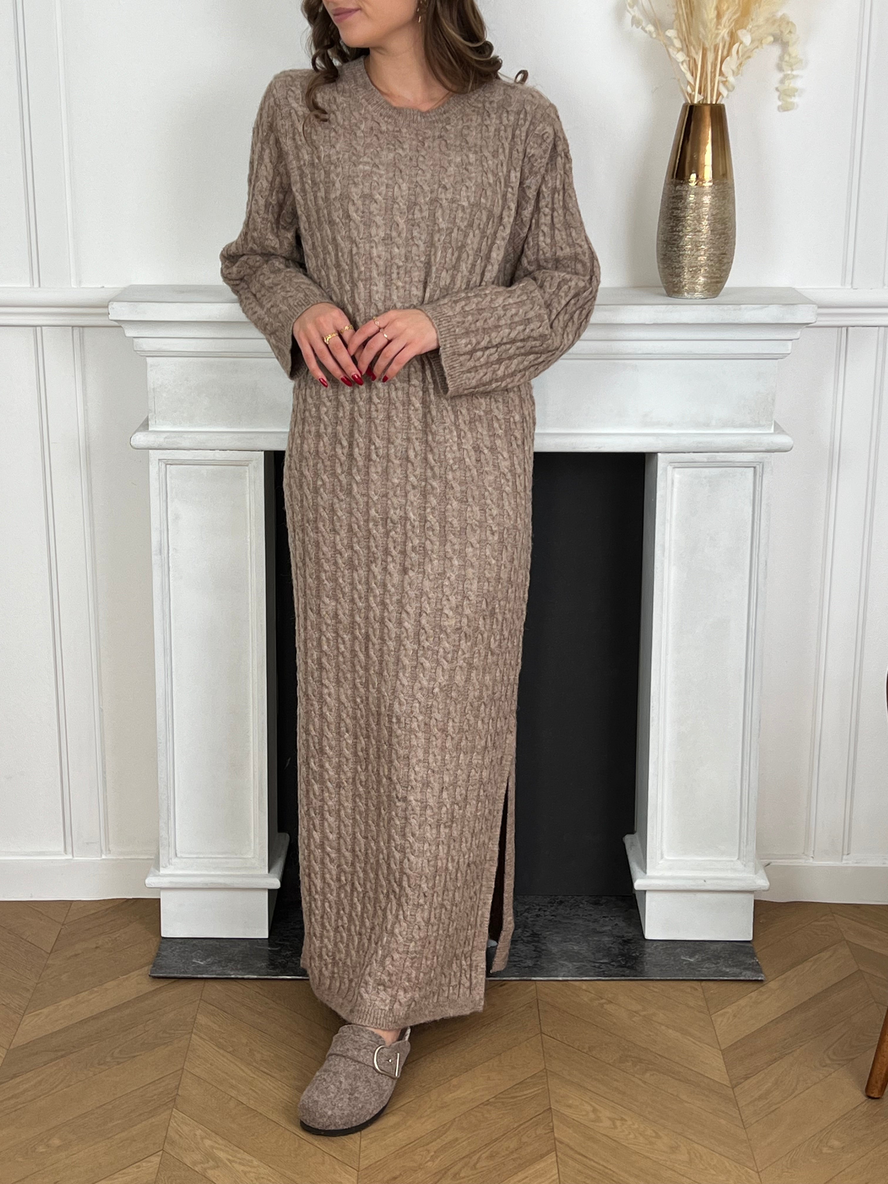 Robe pull taupe : Erika