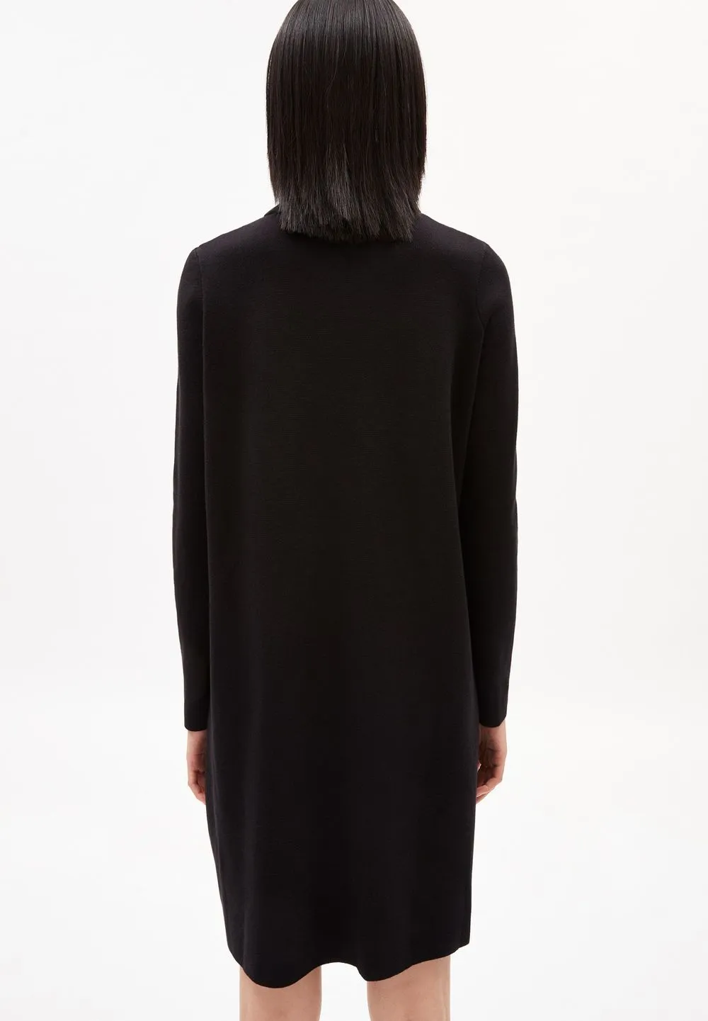 Robe pull à col cheminée noire en coton bio - friadaa Black femme