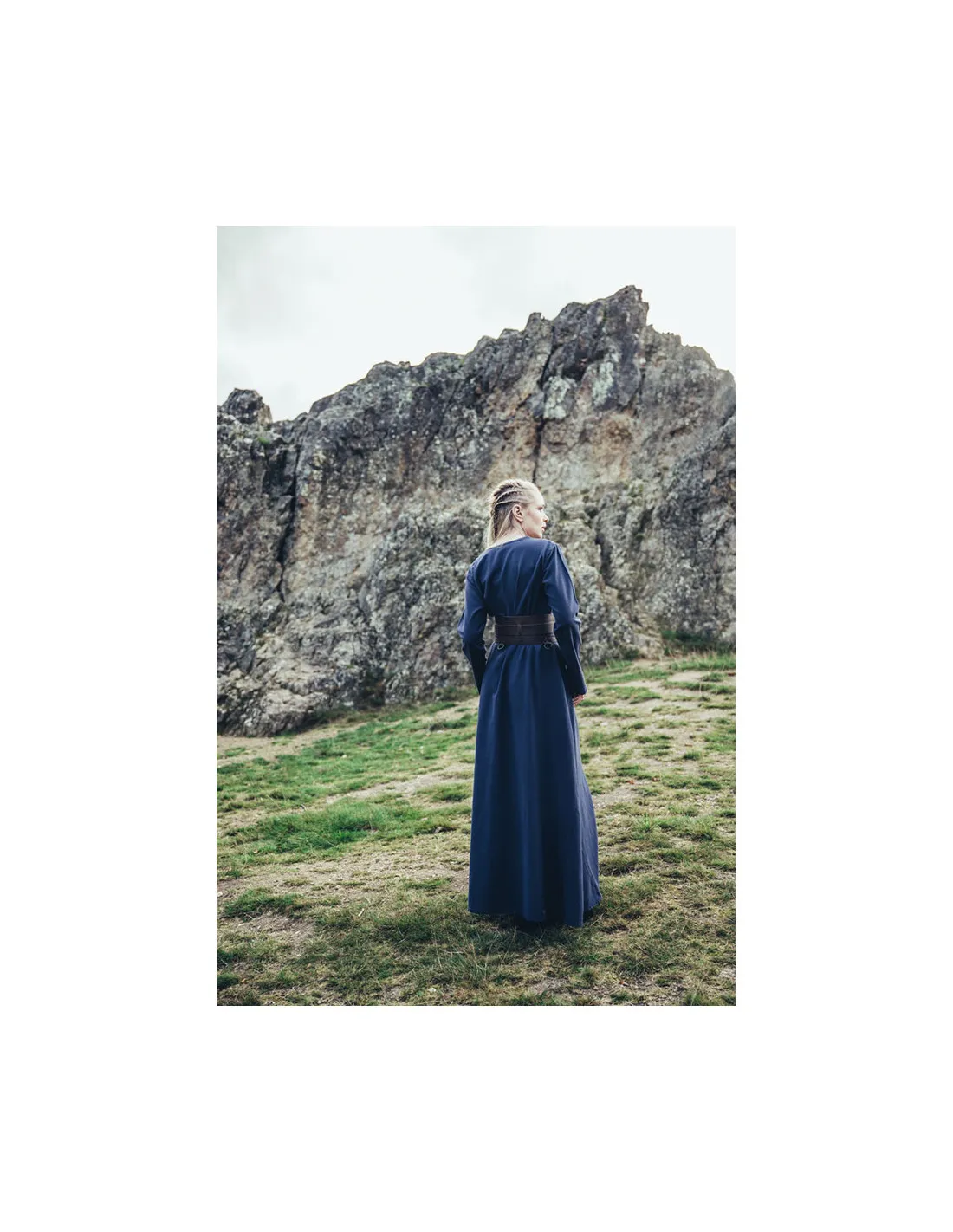 Robe Viking en coton Valdis, bleu nuit ⚔️ Boutique Épées