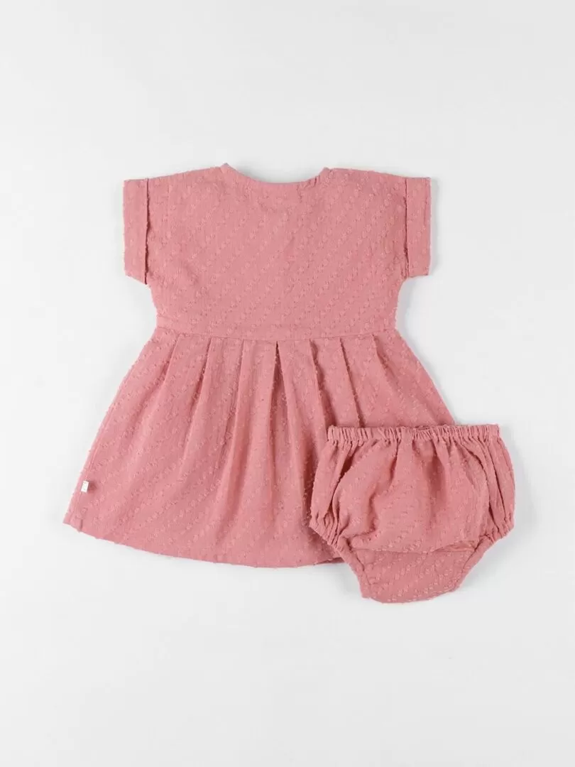 Set robe + bloomer, blush Noukie's - Rose