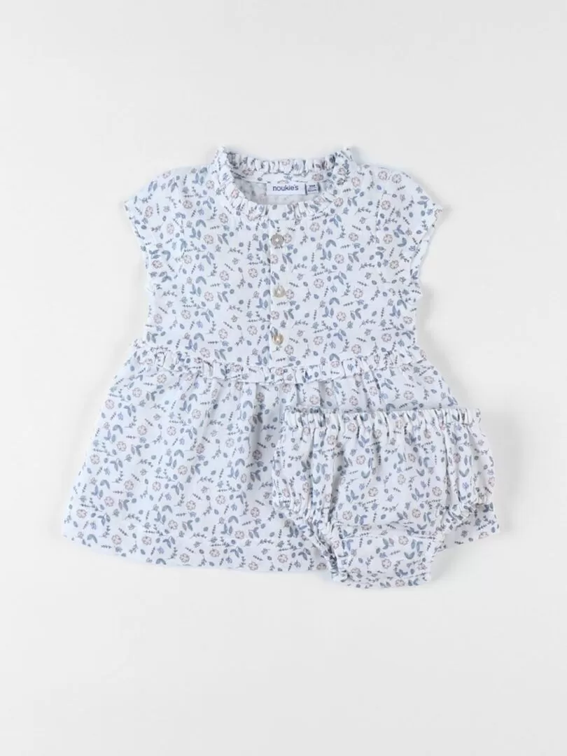 Set robe + bloomer fleuri, Noukie's - Bleu