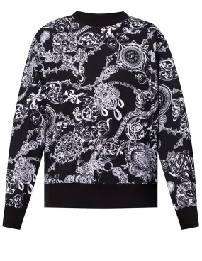 Sudadera Versace Jeans Couture con Estampado Negra y Blanca Hombre