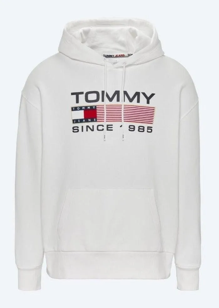 Sweat à capuche Tommy Jeans blanc