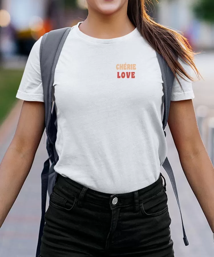 T-Shirt Chérie love Pour femme