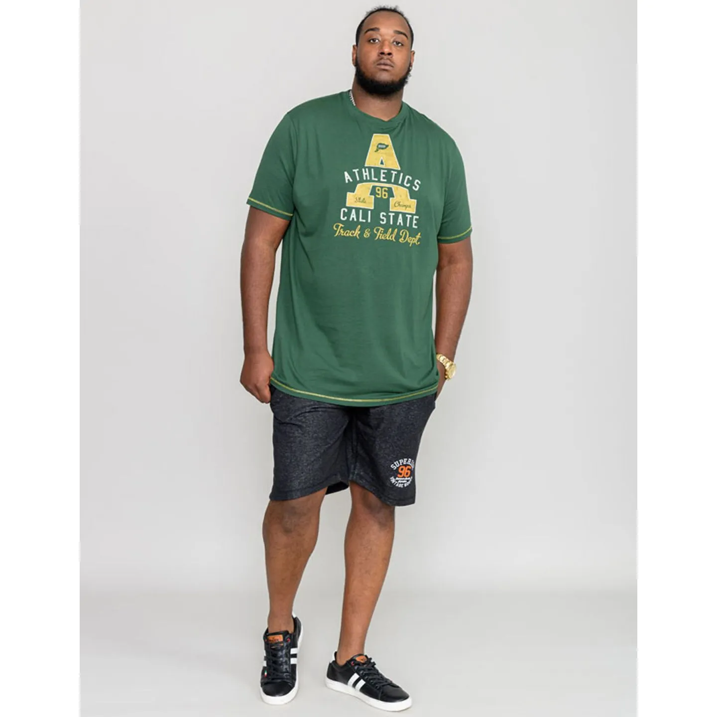 T shirt coton imprimé en grande taille pour homme.