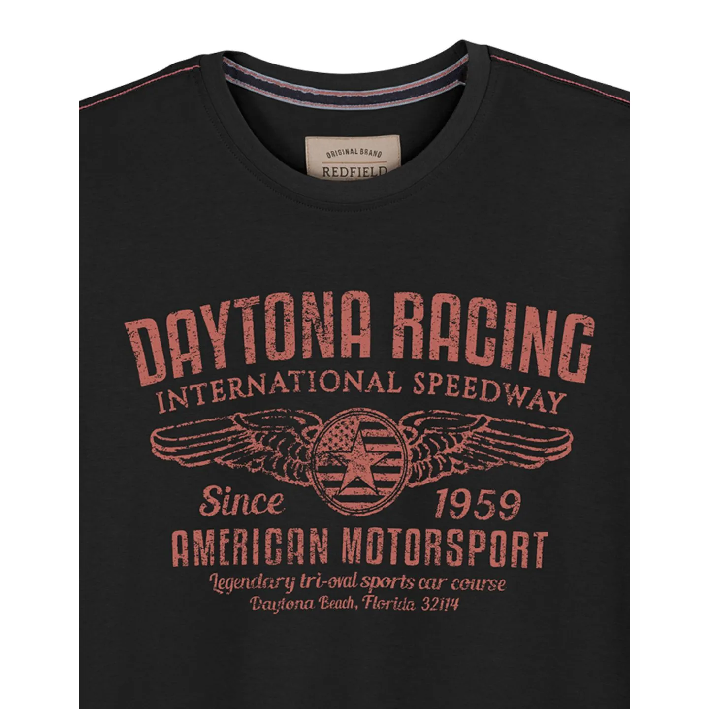 T-shirt grande taille homme imprimé Daytona Racing en coton - Redfield