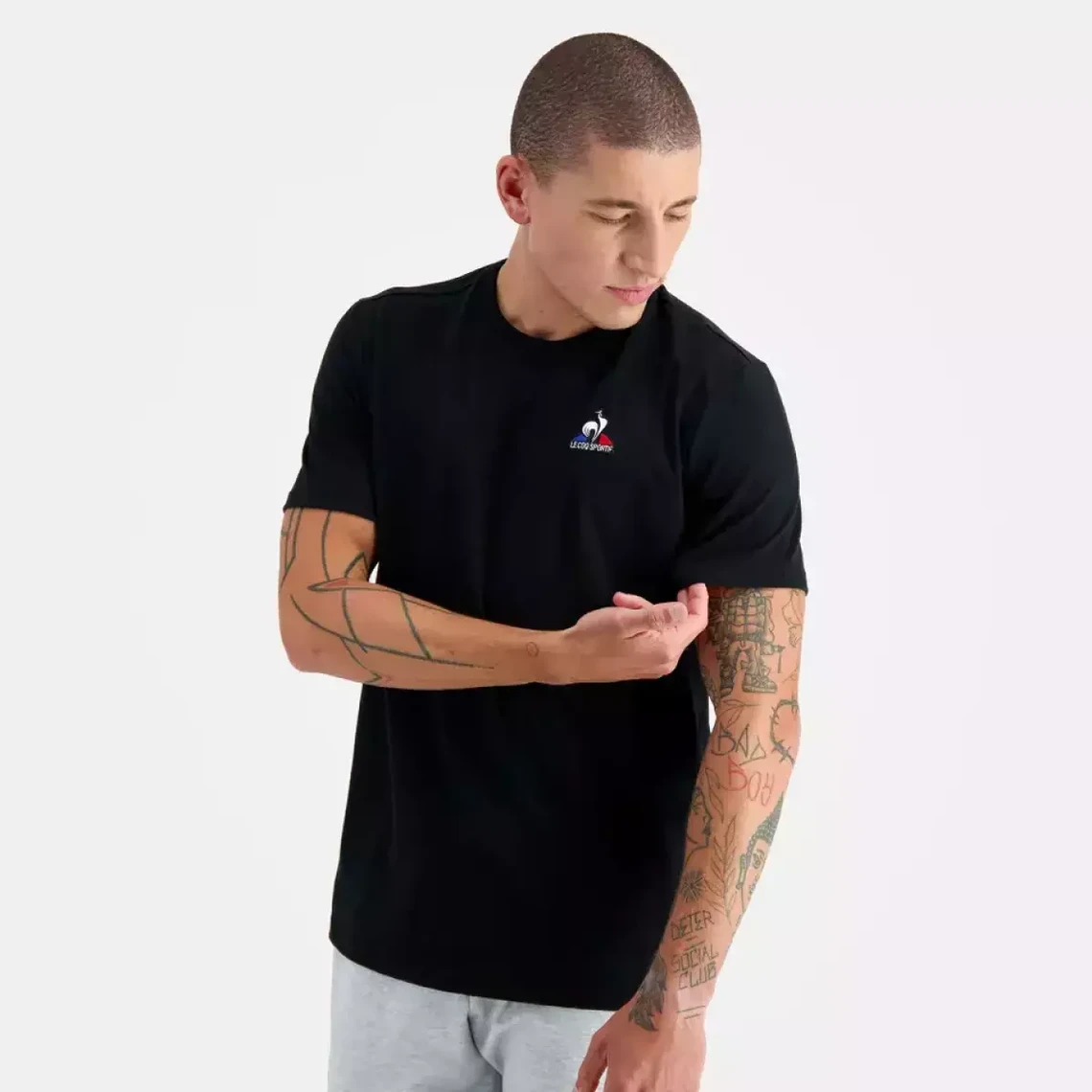 T-shirt Homme ESS SS N°4 M Noir en coton Le coq sportif - T-shirt / Polo Homme sur MenCorner