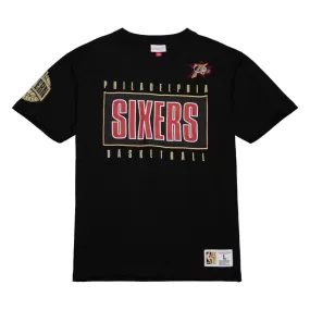 T-Shirt manches courtes Mitchell & Ness Philadelphie 76ers - Noir