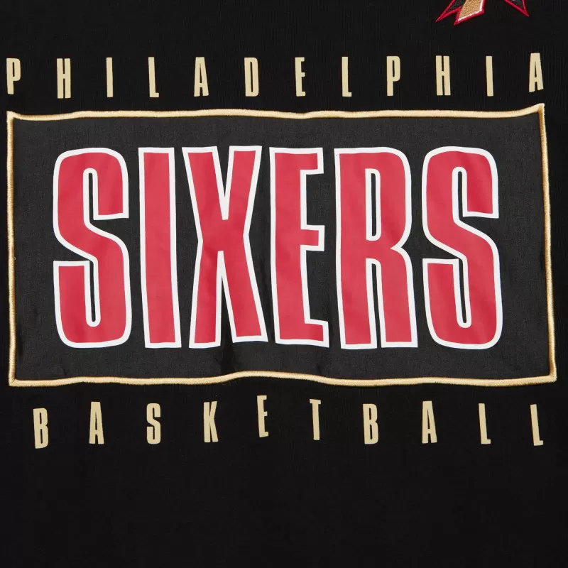 T-Shirt manches courtes Mitchell & Ness Philadelphie 76ers - Noir