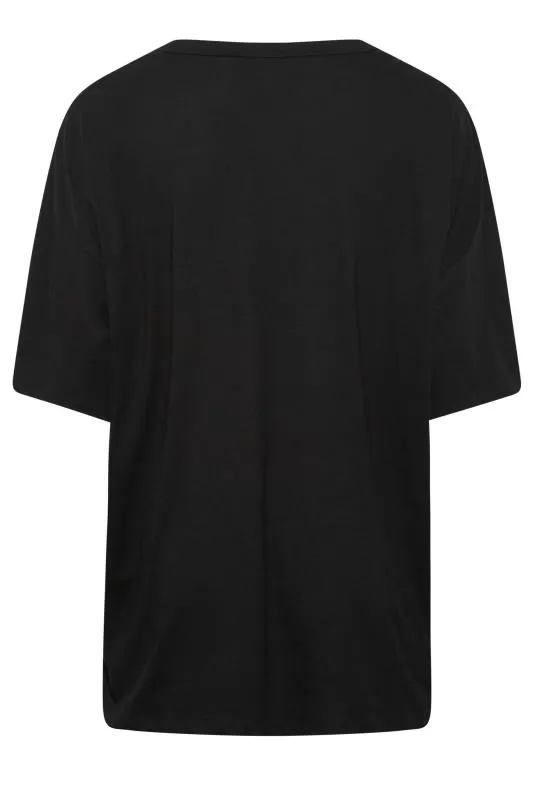 T-Shirt Noir Oversize Manches Longues Amples