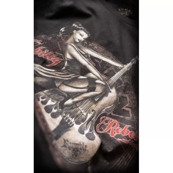 T-shirt pin-up contrebasse rockabilly Rumble 59