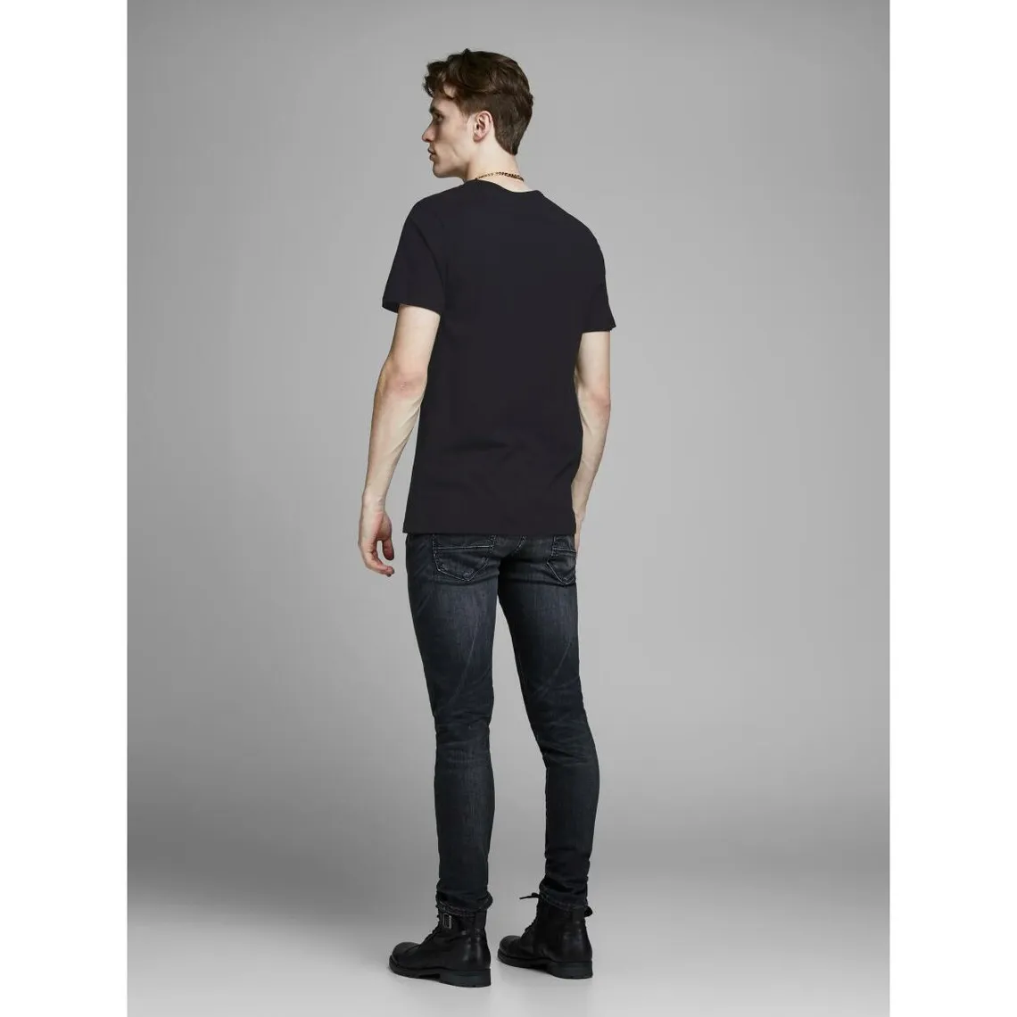 T-shirt Regular Fit Col en V Manches 2/4 Noir Drew Jack & Jones - T-shirt / Polo Homme sur MenCorner