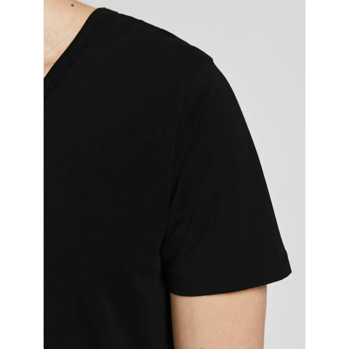 T-shirt Regular Fit Col en V Manches 2/4 Noir Drew Jack & Jones - T-shirt / Polo Homme sur MenCorner