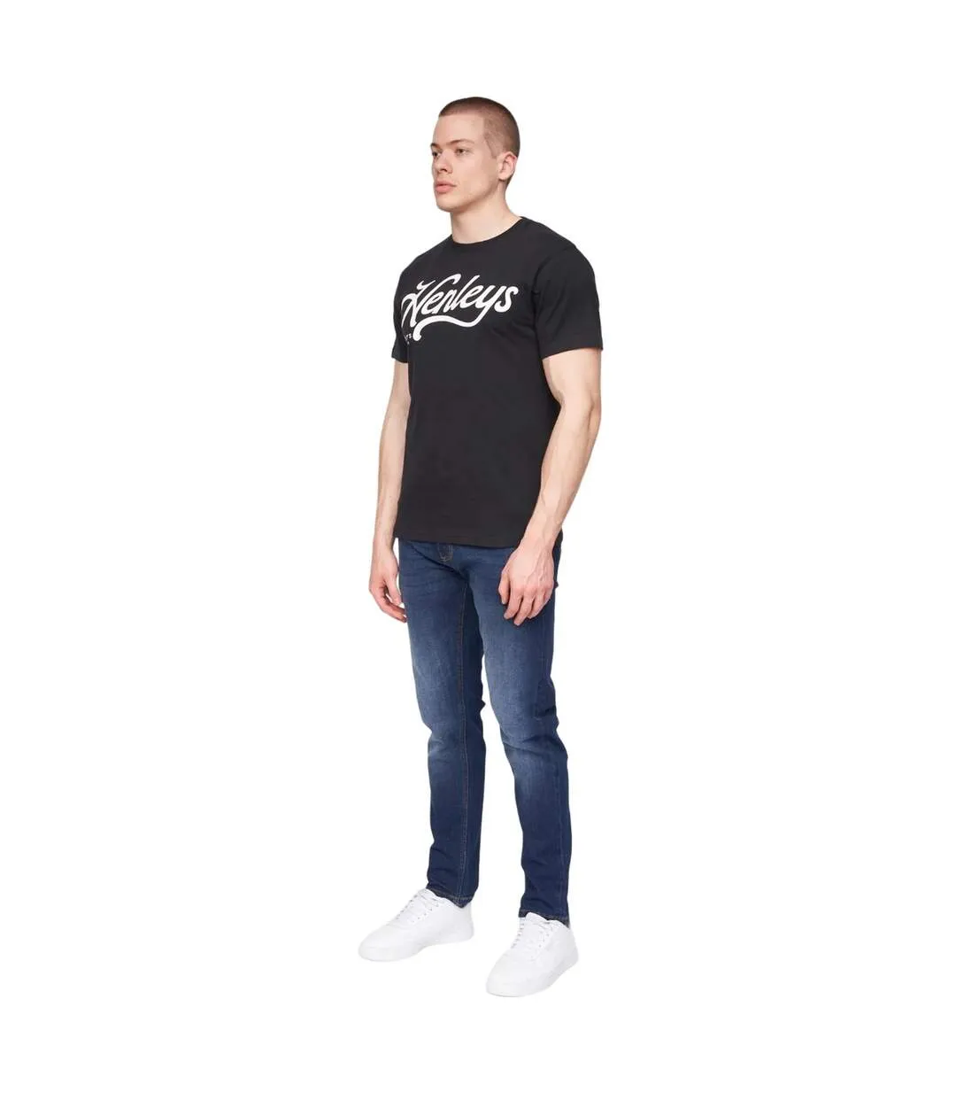 T-shirt scripthen homme noir Henleys