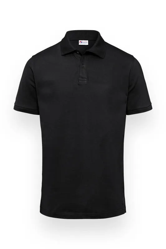 T-shirt Stretch Homme - Col polo noir