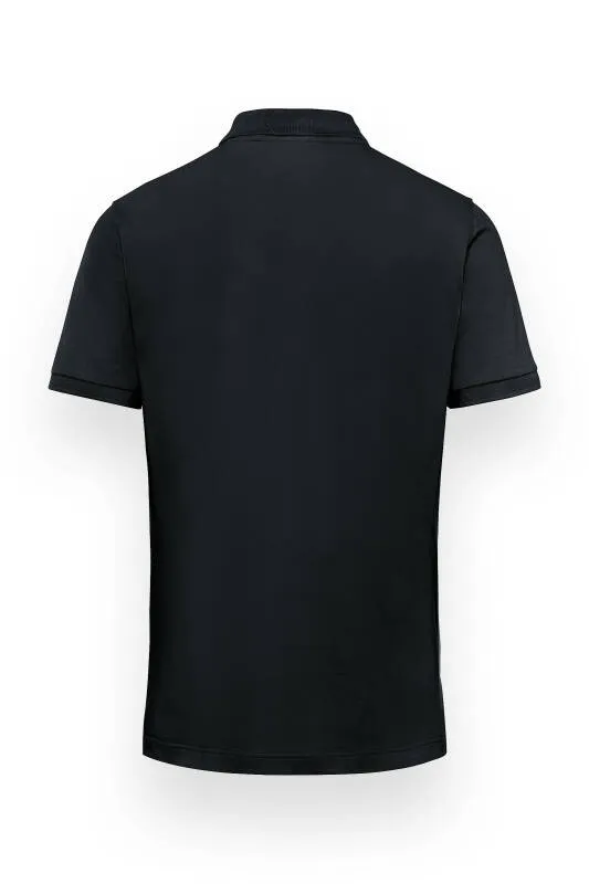 T-shirt Stretch Homme - Col polo noir