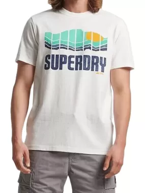 T-Shirt Superdry Vintage Great Outdoors - Blanc