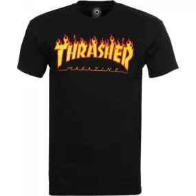 T-shirt THRASHER Noir Logo Flamme