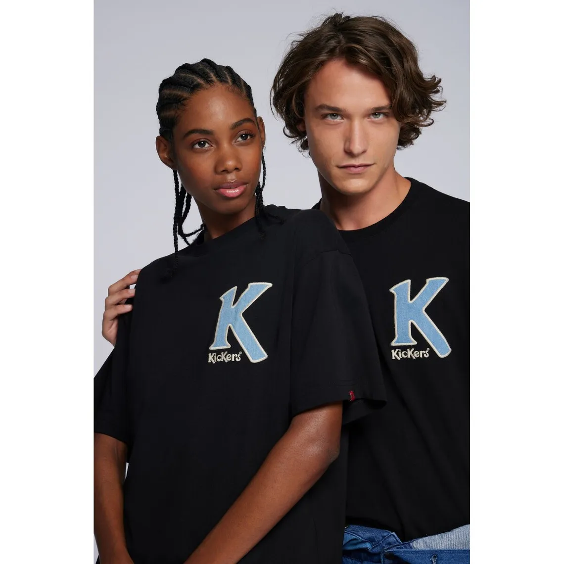 T-shirt unisexe manche courte Big K noir en coton Kickers - T-shirt / Polo Homme sur MenCorner