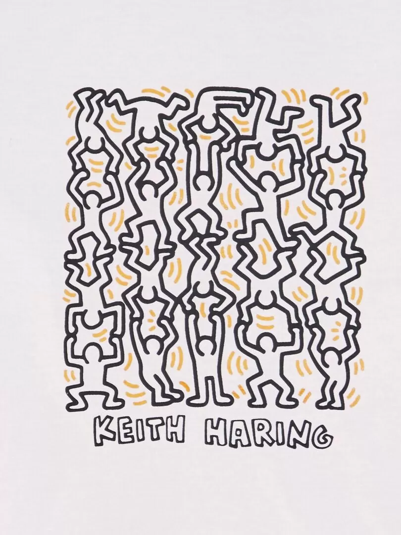 T-shirt 'Keith Haring' à col rond - Blanc