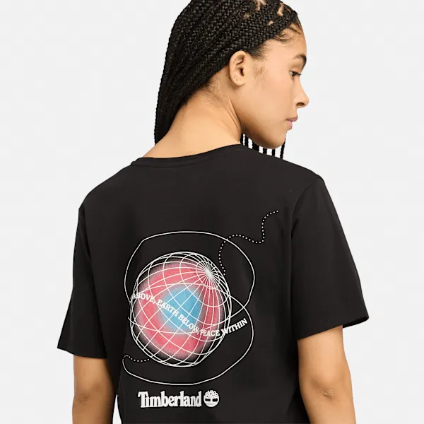 T-shirt à imprimé graphique à l'arrière TimberFresh™ pour femme en noir