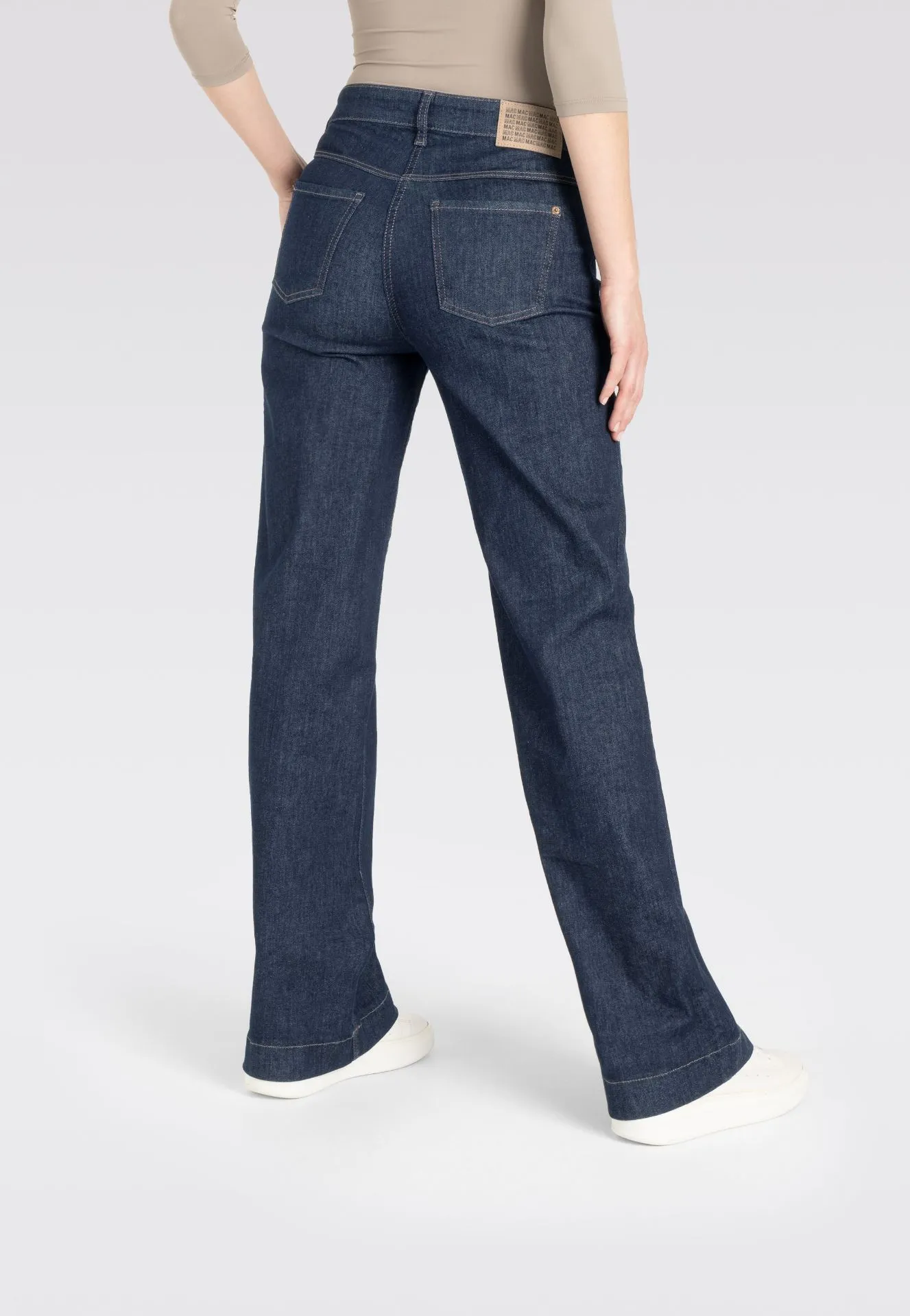 Tall MAC Jeans Femme Wide Fit Coupe Large L36 Inch, bleu rincé