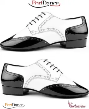 TANGO SHOES WHITE BLACK PD042 CHAUSSURES DANSE HOMMES